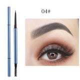 6 colors blue look double-ended ultra-fine round refill eyebrow pencil