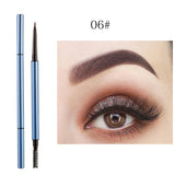 6 colors blue look double-ended ultra-fine round refill eyebrow pencil