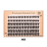 30D Six rows of mixed natural thick artificial single cluster false eyelashes