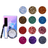 12 Colors Glitter Loose Powder +Base - MSmakeupoem.com