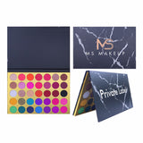 35 Colors Black Marble Eyeshadow Palette High Pigment / Blue Matte Eyeshadow Palette Custom - MSmakeupoem.com