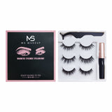 3 Pairs of Magnetic Liquid Eyeliner 3D Chemical Fiber False Eyelashes