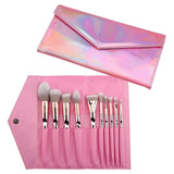 10 pcs Rose Gold Laser Makeup Brush Set - MSmakeupoem.com