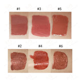 6 Colors Gold Lid Square Tube  Nude Lip Glosses