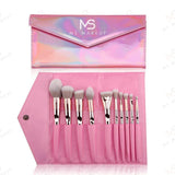 10 pcs Rose Gold Laser Makeup Brush Set - MSmakeupoem.com