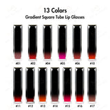 13 Colors Gradient Square Tube Lip Glosses - MSmakeupoem.com