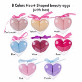 8 Colors Heart-shaped Beauty Eggs (with Box) / Makeup Sponge Customized Logo