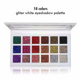 18 Colors Gliter White Eyeshadow Palette - MSmakeupoem.com