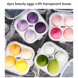 4pcs Beauty Eggs with Transparent Boxes / 4 in 1 Makeup Eggs