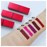 5 Colors Matte Red Square Tube Lipstick