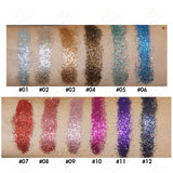 12 Colors Glitter Loose Powder +Base - MSmakeupoem.com