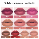 10 Color No Logo Lipsticks Matte / Crystal Square Tube Lipstick Customization - MSmakeupoem.com