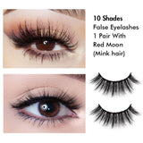 False Eyelashes 1 Pair With Red Moon  (Mink hair)