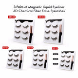 3 Pairs of Magnetic Liquid Eyeliner 3D Chemical Fiber False Eyelashes - MSmakeupoem.com