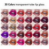 Popular 30 Color Transparent Moisturizing Lip Gloss / Shiny Lipgloss Logo Customized