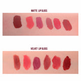 6 Colors Double-headed Non-stick Cup Liquid Lipstick & Matte Velvet Lip Glaze