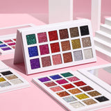 18 Colors Gliter White Eyeshadow Palette - MSmakeupoem.com