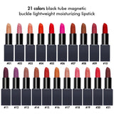 21 color black tube magnetic buckle lightweight moisturizing lipstick