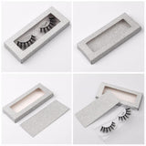 1 Pair 3d Imitation Mink Hair False Eyelashes with Square White Box - MSmakeupoem.com