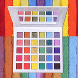 30 Colors Faux Leather Square hole White Eyeshadow Palette - MSmakeupoem.com