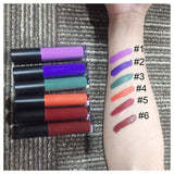 6 Colors Black Lid Round Tube Liquid Lipsticks