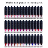 39 colors No-stick matte Black gradient tube liquid lipstick(#01-#30)