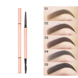 5 colors Square tube rose gold bar waterproof long-lasting triangle eyebrow pencil