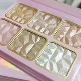 3 Kinds Pink Box Diamond Highlight and Contour Palette - MSmakeupoem.com