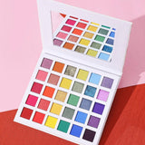 30 Colors Faux Leather Square hole White Eyeshadow Palette - MSmakeupoem.com