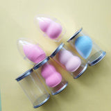 7 Colors Diamond Makeup Blender Sponge (with round clear plastic box)