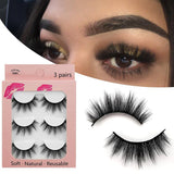 False eyelashes 3 pairs (imitation mink hair)