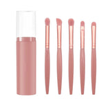 5pcs plastic handle eyeshadow brush in plastic bucket