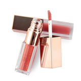 6 Colors Gold Lid Square Tube  Nude Lip Glosses