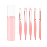 5pcs plastic handle eyeshadow brush in plastic bucket